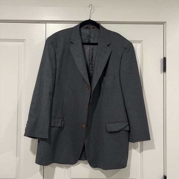 Brooks Brother 346 Stretch Men's Sports Jacket Grey Wool Size 48R - Picture 3 of 9